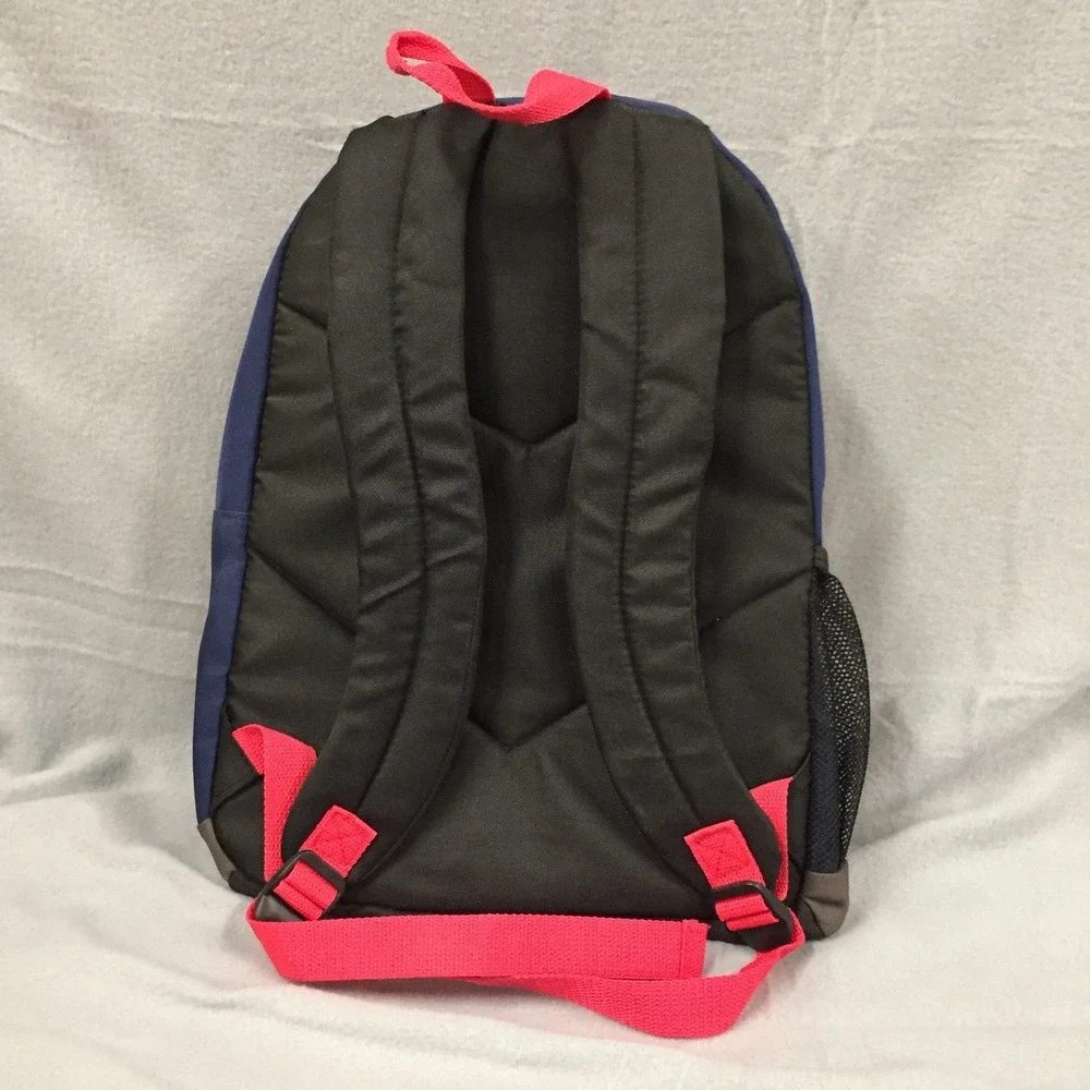 Austin Trading Co Bungee Cord Backpack School Bag 17in Navy Blue Green Red‎